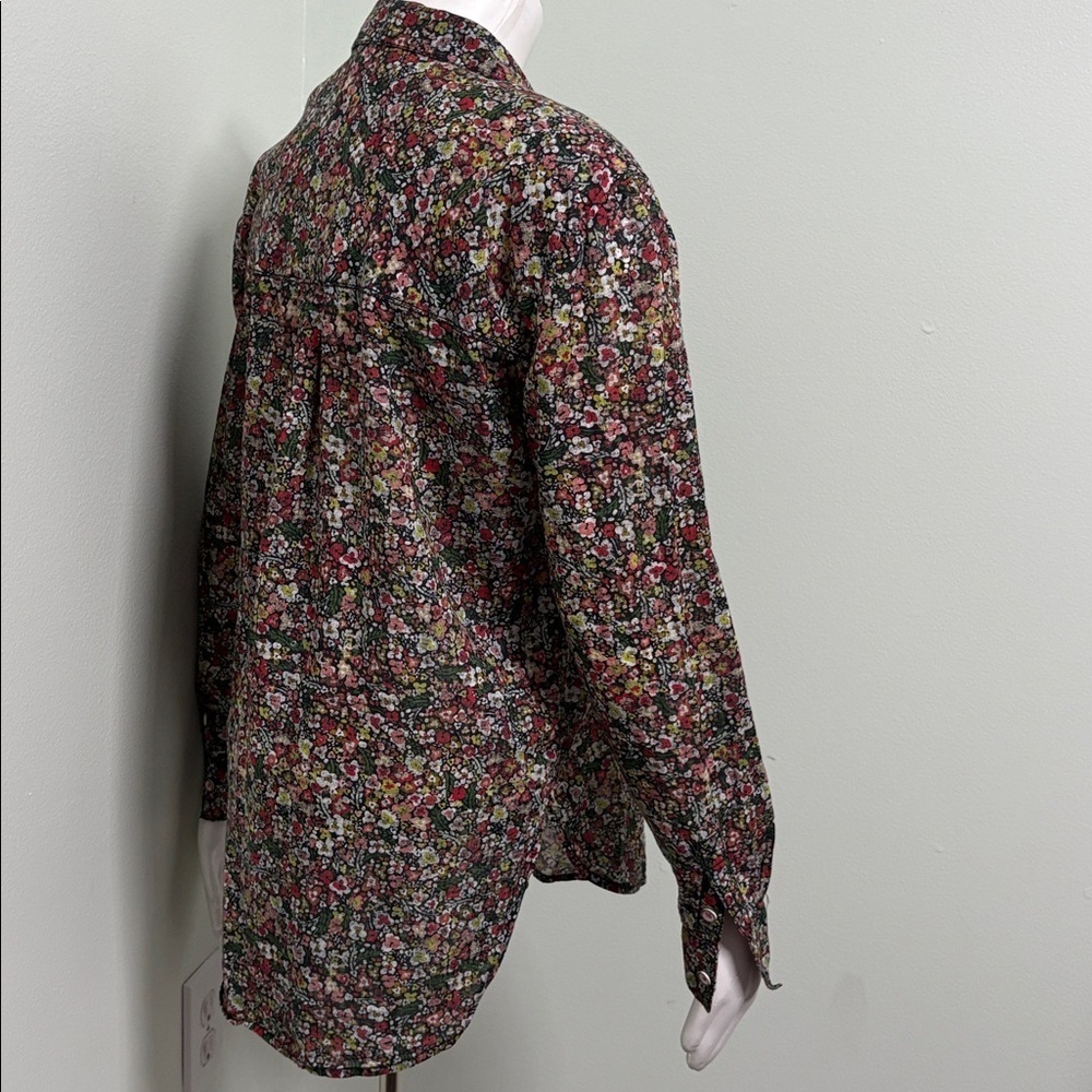 Pilcro Floral Ruffle Button Down - Picture 8 of 11